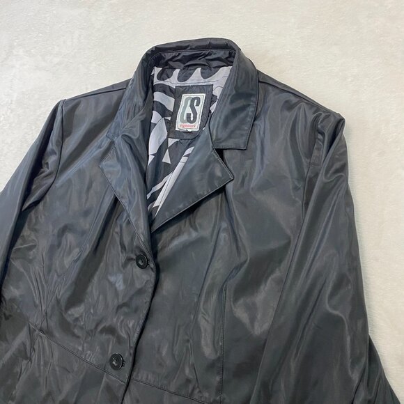 CS Signature Black Geometric Abstract Jacket Collared Button Front 1X - Picture 2 of 10